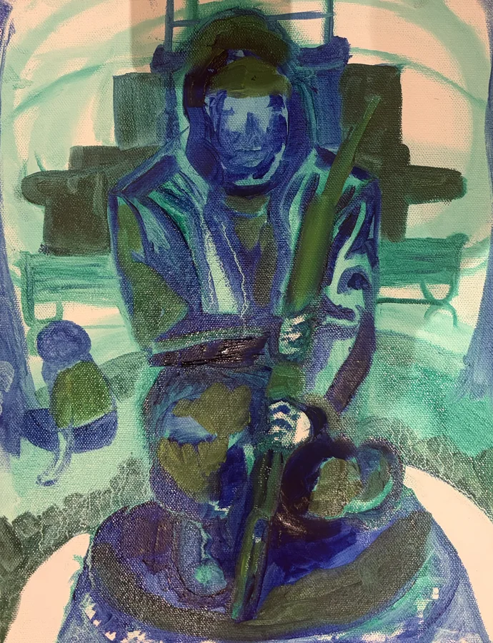 Blue Interior — Acrylic